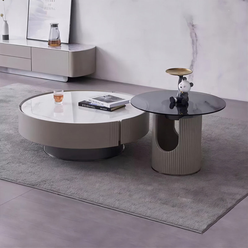 Picture color Solid + Manufactured Wood Round Coffee Table