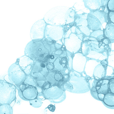 Bubble Square Aqua II by Kelsey Wilson