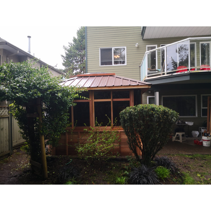 Pavillon de jardin en bois massif l 11 pi x x P 11 pi Villa, Vert