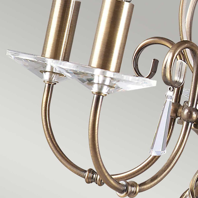 Thebes 5 - Light Candle Style Chandelier, Aged Brass