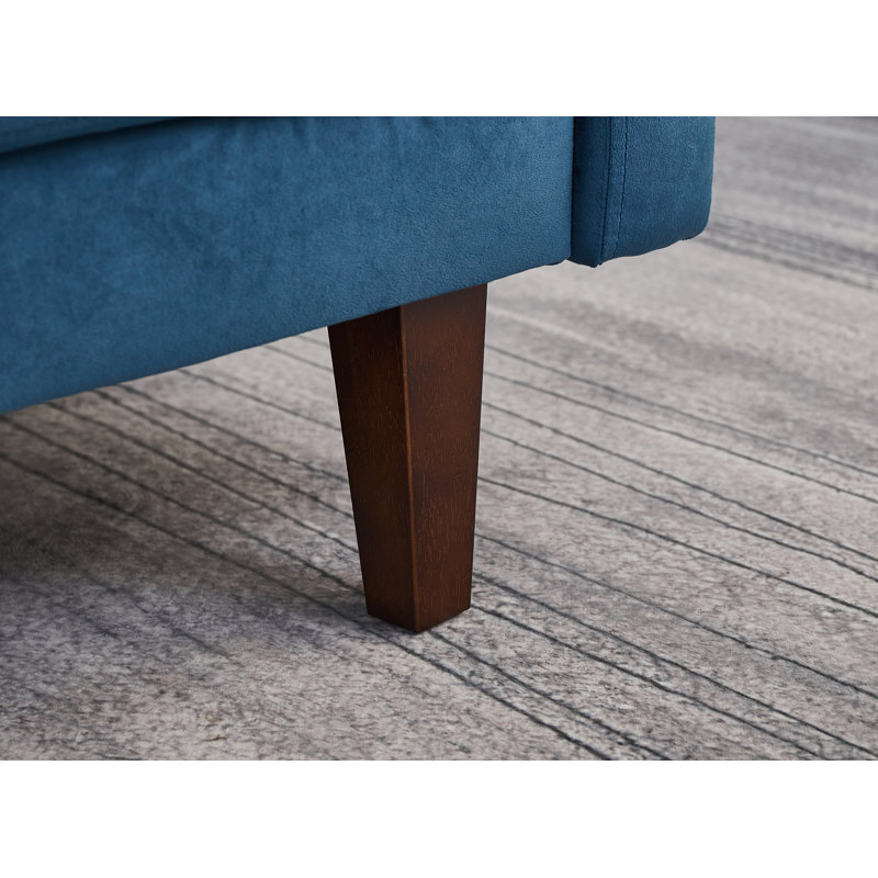 Seaddon Square Arm Sofa, Space Blue Velvet, 35" H x 58" W x 32" D