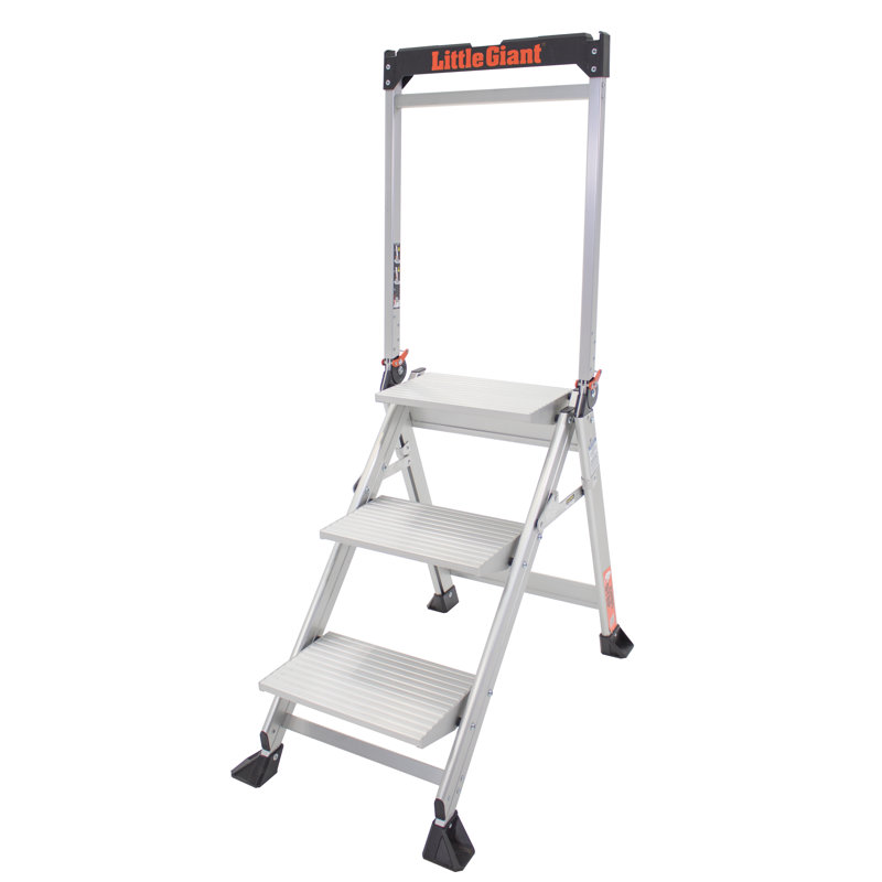 Échelle à échelon en aluminium 3,5 pi avec capacité de charge de 375 lb. 3 step Jumbo