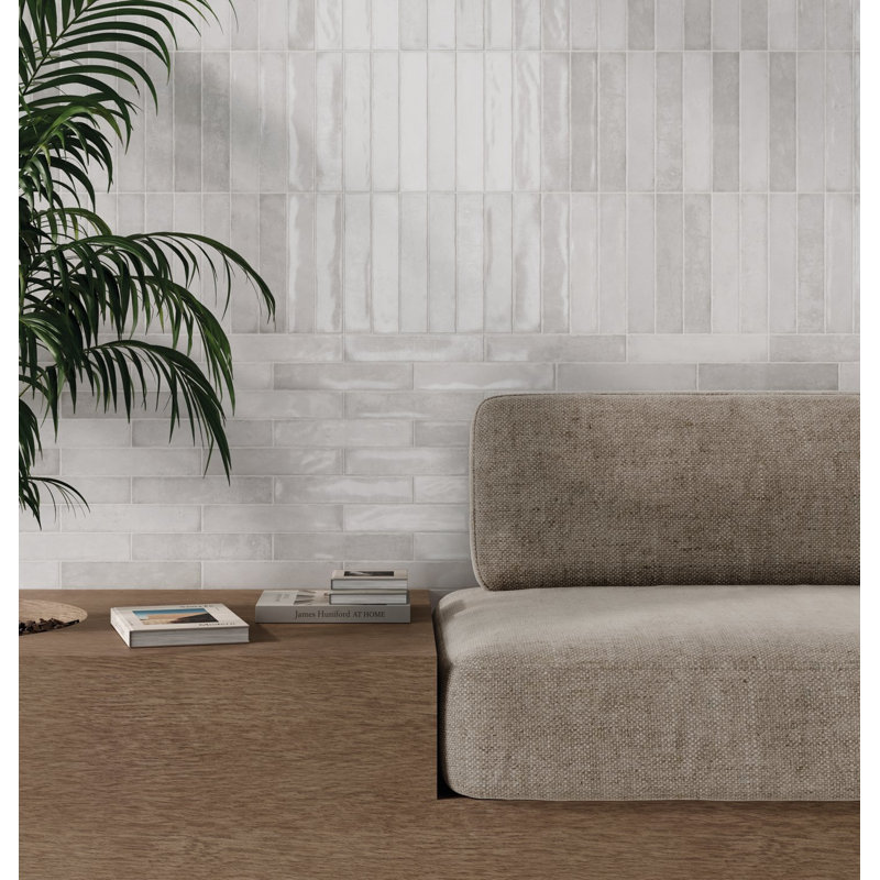 Mahi 2 in. x 10 in. Ceramic Zellige Wall Tile (5.16 Sq. Ft. / Case), White