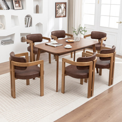 Stanford Upholstered Curved Solid Wood Dining Chair by Orren Ellis