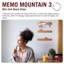 Monkey Business Memo Mountain 3 Cork Board Strips - Corkboard Pin Boards with Mountain Scene Pushpins, Office Accessories, Cute Cork Boards for Walls