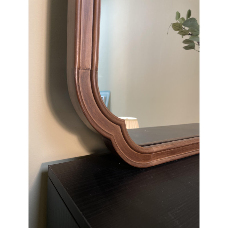 Miroir mural Ali, 40 po x 30 po, Miel profond, 1
