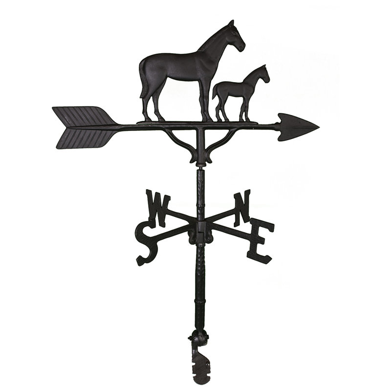 Mare and Colt Weathervane, Black