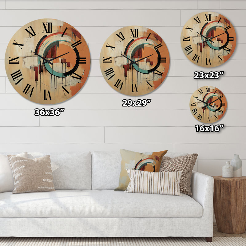 Horloge murale en bois massif Varshini, Très grand