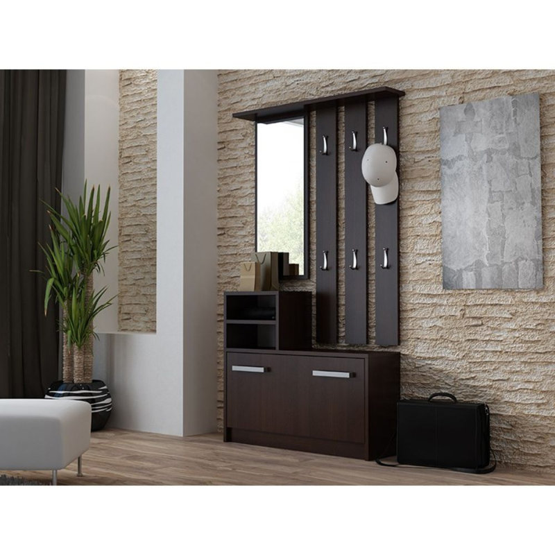 Thorbern Hall Tree with Bench and Shoe Storage, Wenge