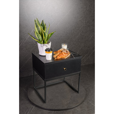 Arnold 50cm W Manufactured Wood Bedside Table