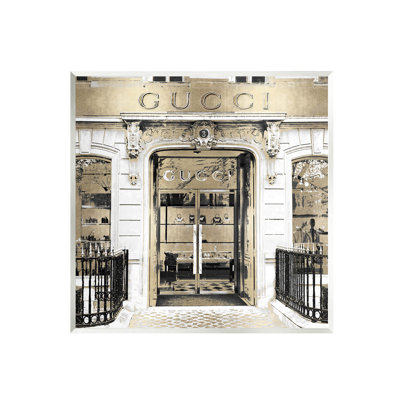 «City Fashion Brand Shop Architecture» par Madeline Blake - impression sans cadre sur panneau de fibres à densité moyenne