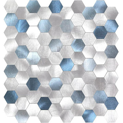 Carreau de mosaïque pelez et collez en aluminium 12 po x 12 po