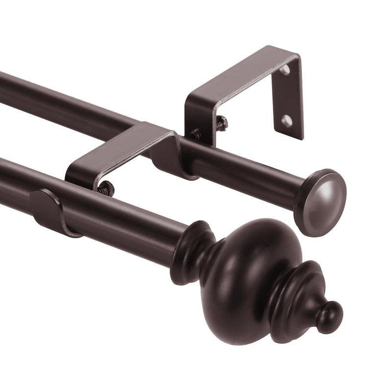 Tringle à rideaux double réglable Platteville, H 0,625 po x l 84 po x P 0,625 po, Bronze