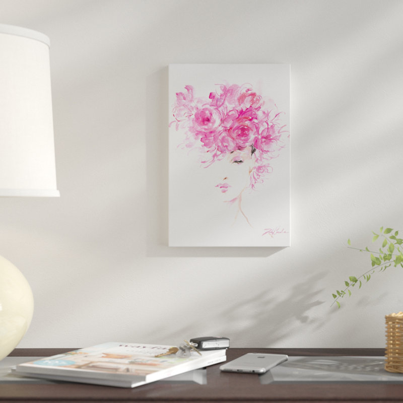 « lady rose », impression sur toile, H 12 po x l 8 po x P 0,75 po, Toile tendue, Pas de tapis