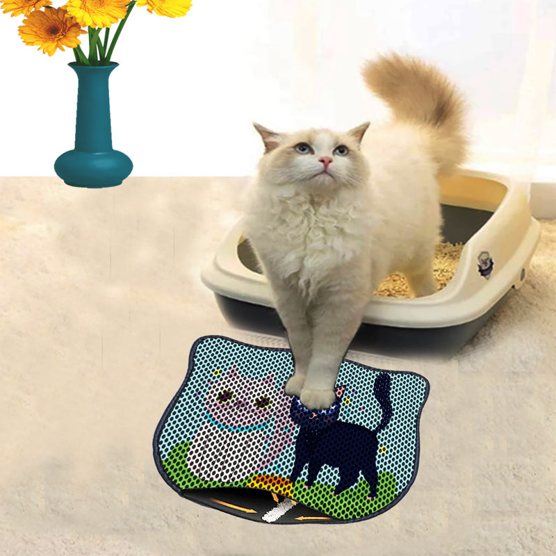 Durable Cat Litter Mat, 15.7 x 19.7 inches | 50% PVC / 50% Polyester, Machine Washable & Vacuum Friendly | Perfect for Easy Cleanup, Non-Slip Design to Keep Your Home Clean & Fresh, Ideal for Pet Owners