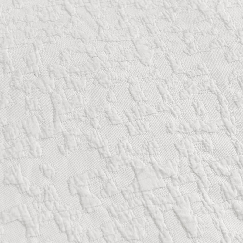 Porto Matelassé Abstract Design Classic Chic Casual Euro Sham, Vintage White