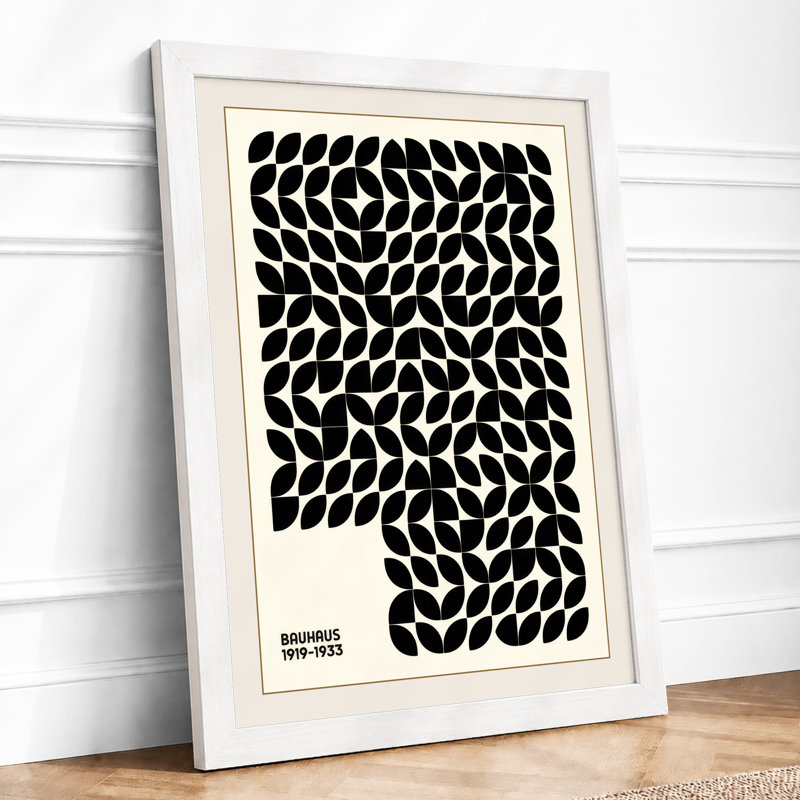 Bauhaus Rhythm Geometric - Framed Print, A1 - 84.1 x 59.4 cm, White