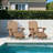 Firepit Chairs Wood Texture Foldable Adirondack Chair With Ottoman and adjustable backrest-692808080