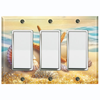 Nature Themed 3 - Gang Rocker Standard Wall Plate