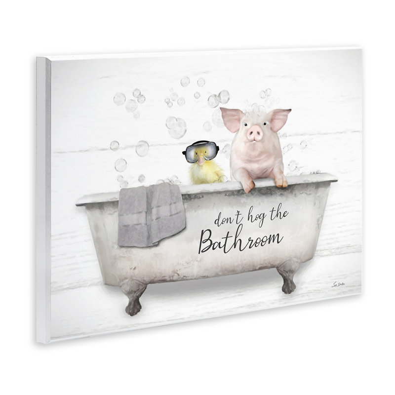 «Don't Hog Bathroom» par Lori Deiter, H 10 po x l 15 po x P 0,5 po