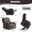 Fauteuil inclinable électrique Power Lift avec massage et chaleur - siège très large, vibration à 8 points, télécommande, capacité de 330 lb - fauteuil inclinable rembourré pour salon, lecture, sieste (tissu gris)