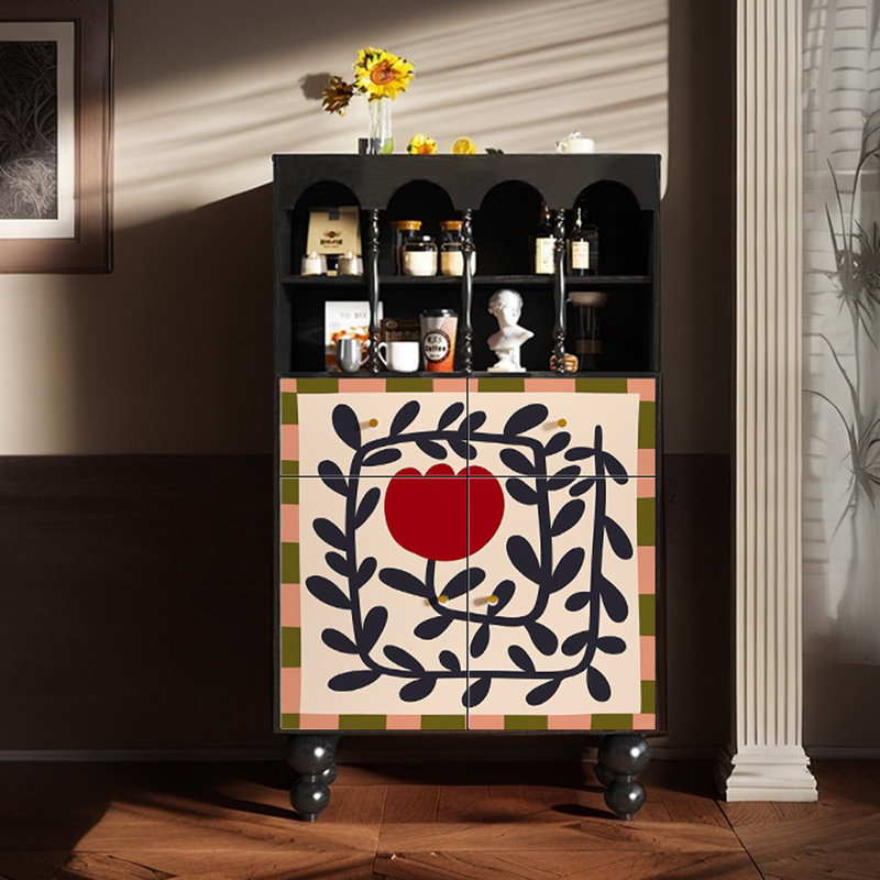 Decorated multi-functional accent cabinet