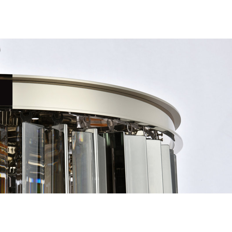 Yazmin Flush Mount, Mocha Brown, Crystal (Clear)