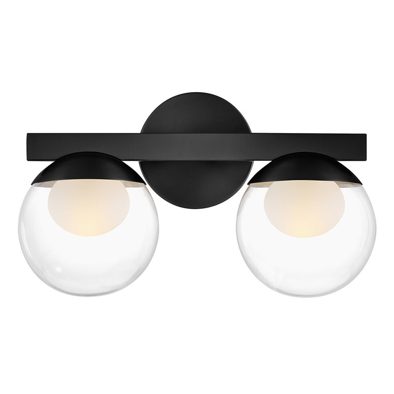 Hinkley Sunni Small Two Light Modern Bath Vanity Fixture, Black