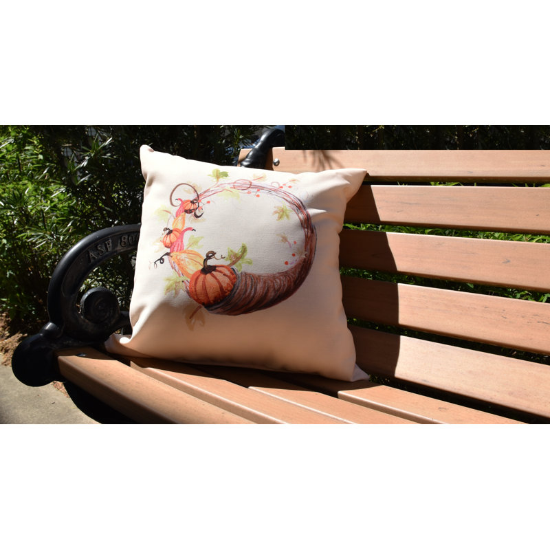 Harvest Outdoor Reversible Throw Pillow, 20" x 20", Light Yellow