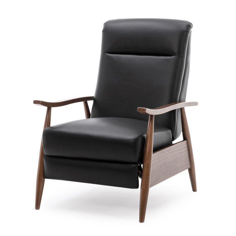 Fauteuil inclinable avec accoudoirs en bois Fremont - Noir, Noir