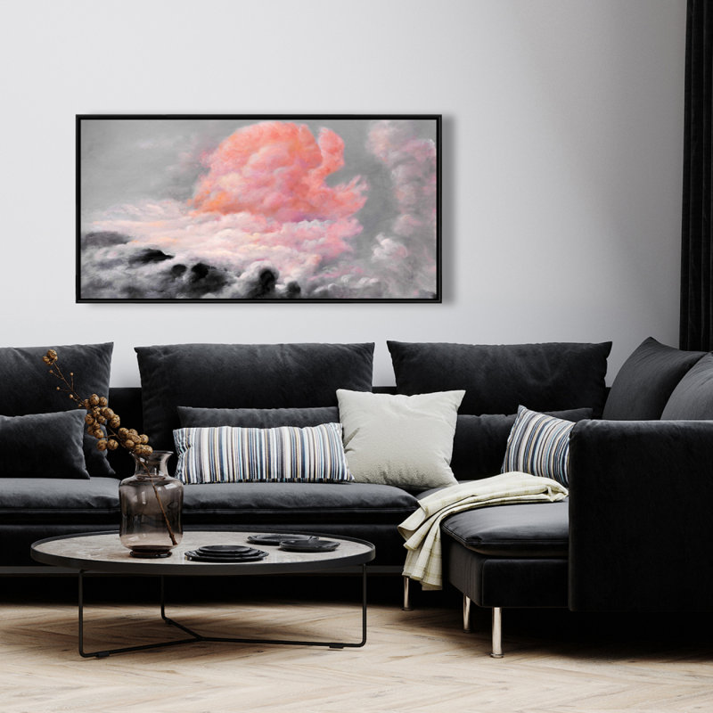 Pink clouds - 24"x48" Framed canvas