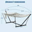 365cm 2 Person Freestanding Double Hammock with Stand, Light Grey Outdoor Hammock Equipped with Pillow & Balance Rope, 204kg Load Capacity for Patio Backyard Poolside
