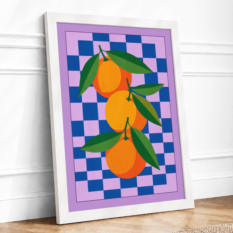 Oranges And Leaves Modern - Print, A4 - 29.7 x 21.0 cm, White
