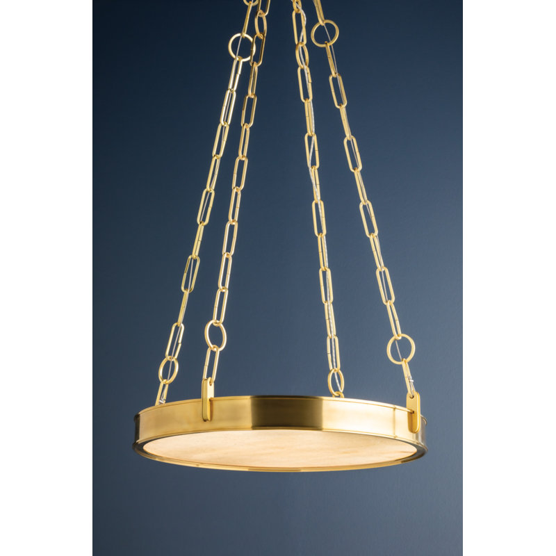 KIRBY 1 LIGHT CHANDELIER, 3.5" H x 20" W x 20" D, Aged Brass