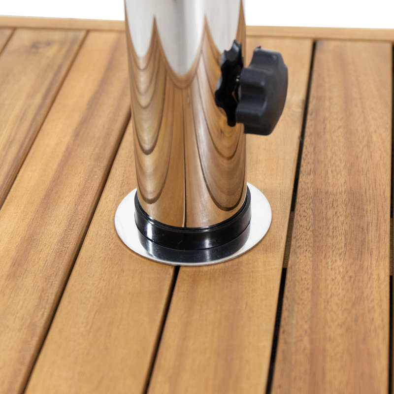 Base de parasol robuste en bois - finition intérieure béton de 17,4 po x 5,00 po