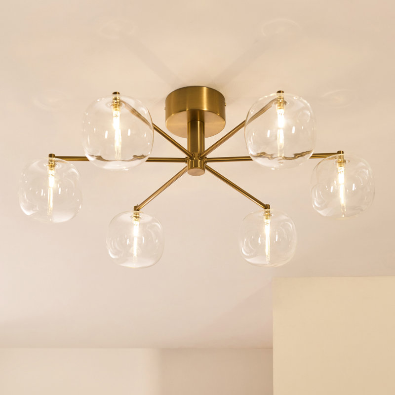 Clear Glass Semi Flush Mount