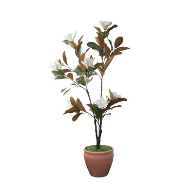 Magnolia de 147 cm (58 po) en céramique terracotta mate.
