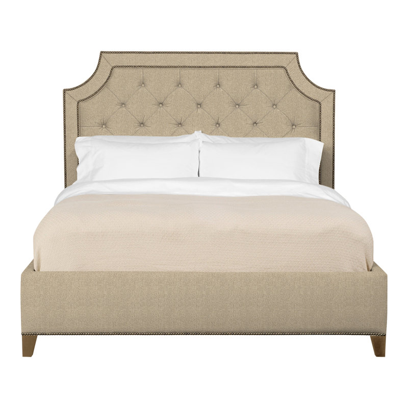Audrey/Asher Queen Tufted Upholstered Low Profile Panel Bed, Hampton, Nomad Sand, Yes
