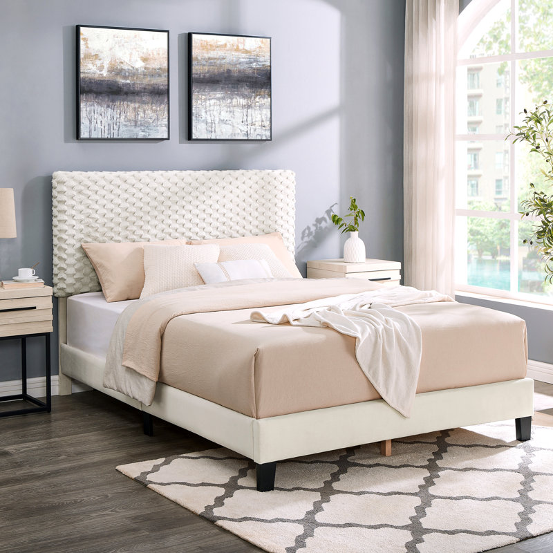 Lit plateforme tapissier Findlay, Queen