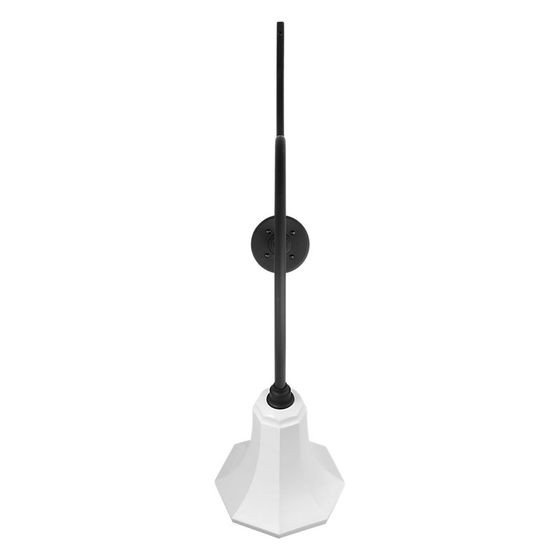 Thomas O'Brien, "Academy 26.5" Anchored Larrabee Barn Light in Matte Black with 7.5" White Savannah Shade, White