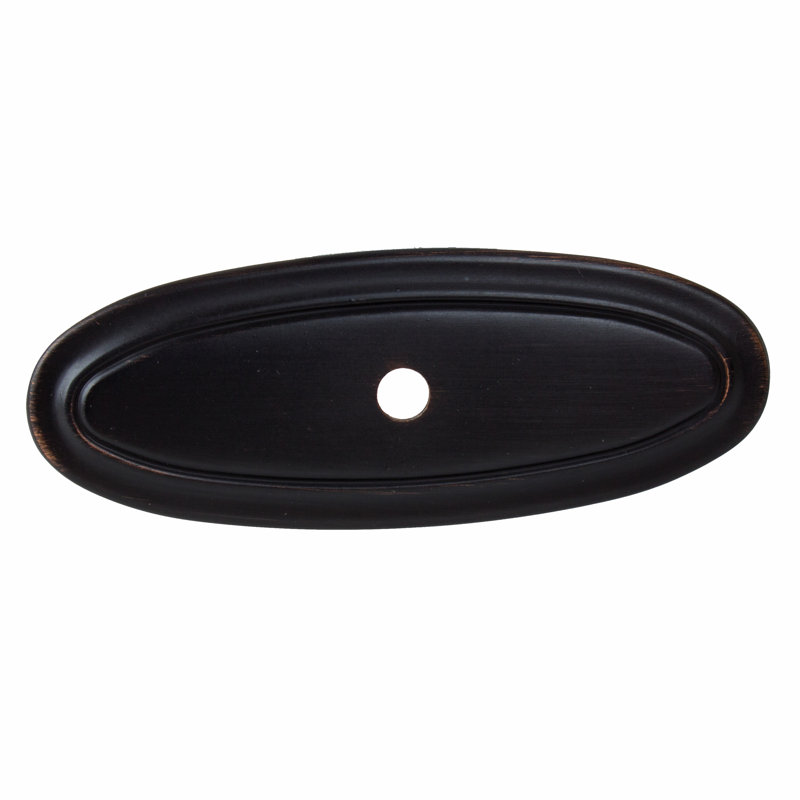Thin Oblong Ring Cabinet Knob Backplate, Oil Rubbed Bronze