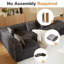 Malaquas L-Shaped Corduroy Sectional Sofa with Ottoman & Pillows-114734575