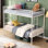 Lit superposé en métal blanc - option de chambre à coucher moderne, lit simple surdimensionné peu encombrant, fabrication en acier assurant durabilité et stabilité, zone silencieuse silencieuse, capacité de charge élevée, escalier sécuritaire