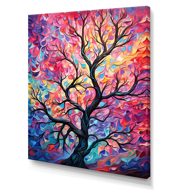 Pink Tree Essence I - Tree Wall Art, Wrapped Canvas, 40" H x 30" W x 1.5" D