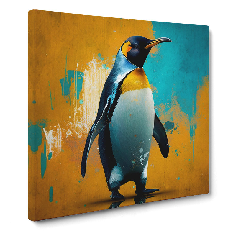 Penguin Expressionism - No Frame Print, 35cm H x 35cm W x 3cm D