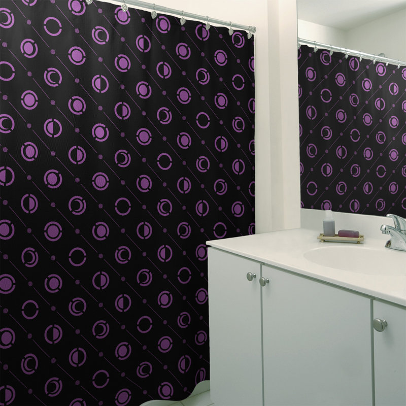 Noira Gothard Shower Curtain with Liner Included, Dark Purple/Black