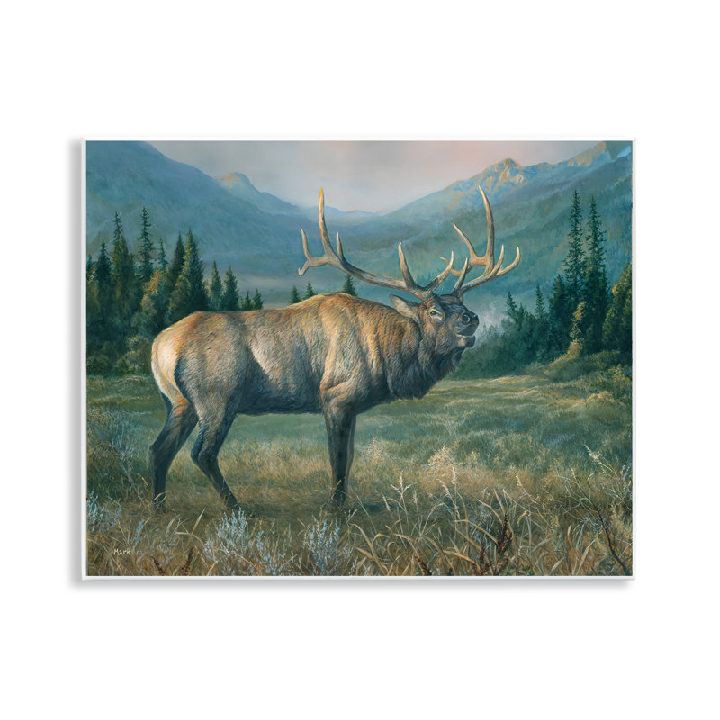 «Powering Elk in Field» par Laura Mark-Finberg
