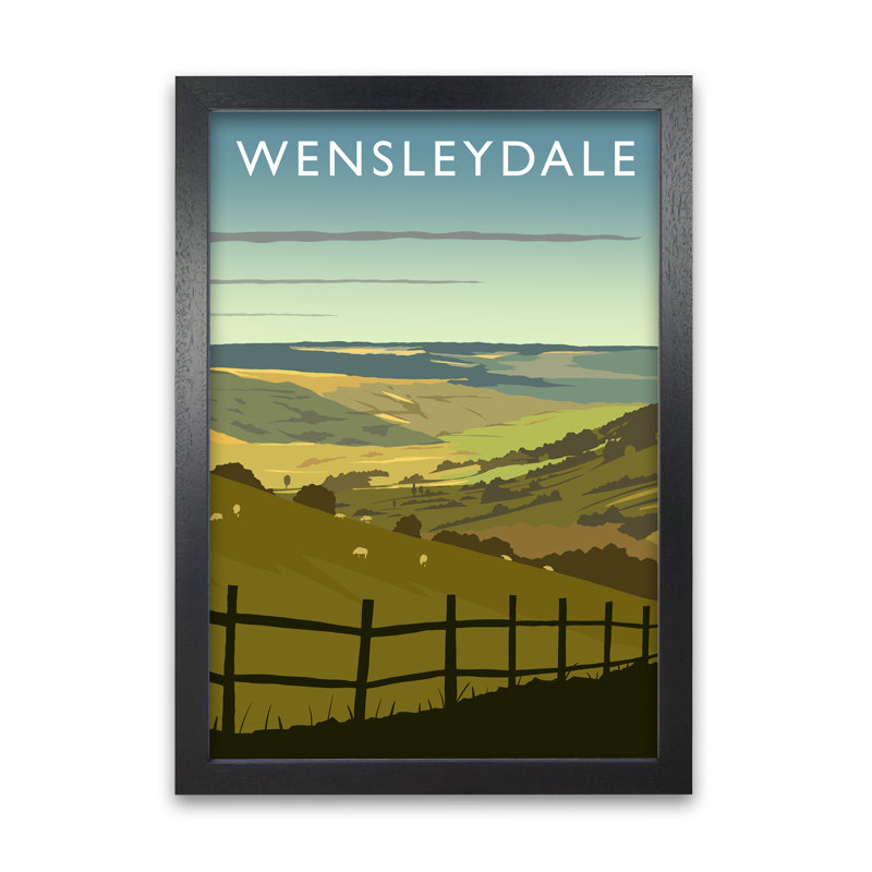 Wensleydale North Yorkshire by Richard O'Neill - Single Picture Frame Print, Black, 841 cm H x 594 cm W