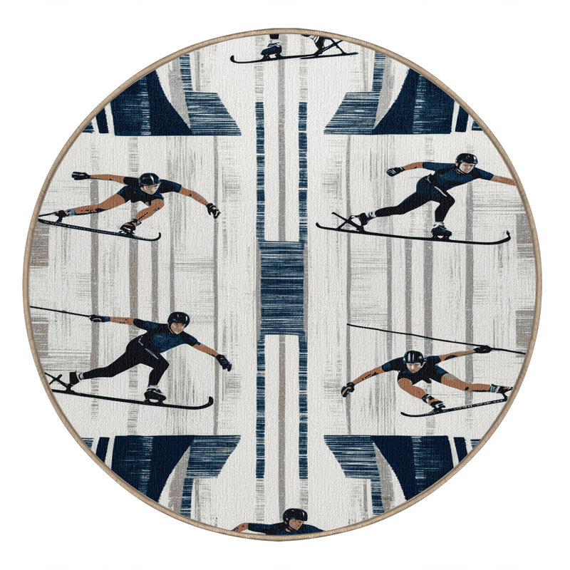  Tapis de sport de patinage de vitesse lavable, Rond 8 pi