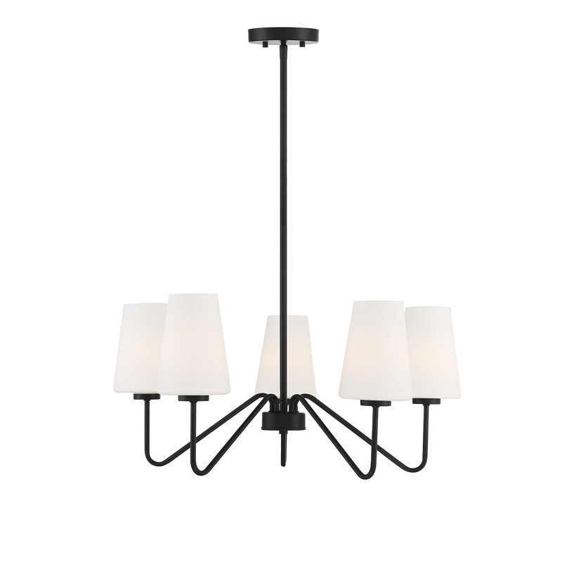 Lustre 5 lumières Meridian, Noir